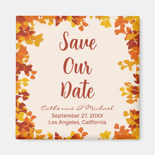 Aimant Maple Leaf Orange Terracotta Automne Enregistrer L (Devant)