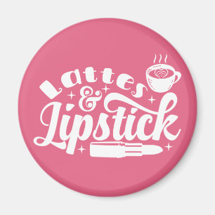 Aimant Maquilleuse Rouge à Lèvres Latte Café Cosmétologue