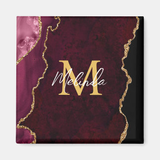 Aimant Marbre Agate Rouge et Or