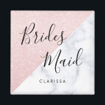 Aimant Marbre blanc et rose parties scintillant or brides<br><div class="desc">Design élégant en parties scintillant d'or rose et marbre blanc.</div>