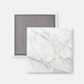 Aimant Marbre carré blanc or (Recto/Verso)