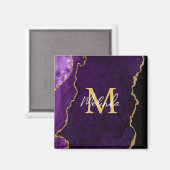 Aimant Marbre d'agate violet et or (Recto/Verso)