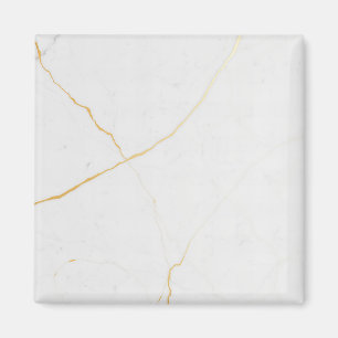 Aimant marbre doré blanc