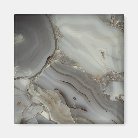 Aimant Marbre gris avec Veine or (Devant)