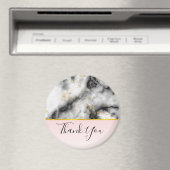 Aimant Marbre gris fumé moderne avec ruban or Merci (In Situ (Lave-vaisselle))