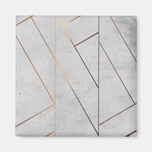 Aimant Marbre gris peroné or géométrique (Devant)