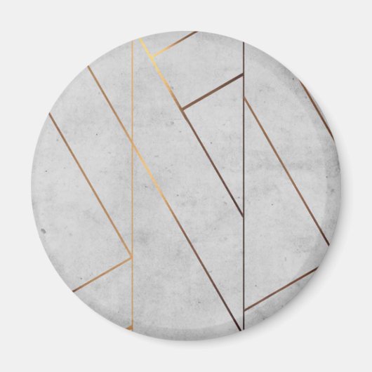 Aimant Marbre gris peroné or géométrique (Devant)