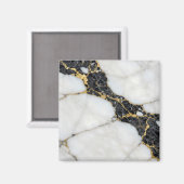 Aimant Marbre Luxe Noir Blanc Or (Recto/Verso)