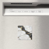 Aimant Marbre Luxe Noir Blanc Or (In Situ (Lave-vaisselle))
