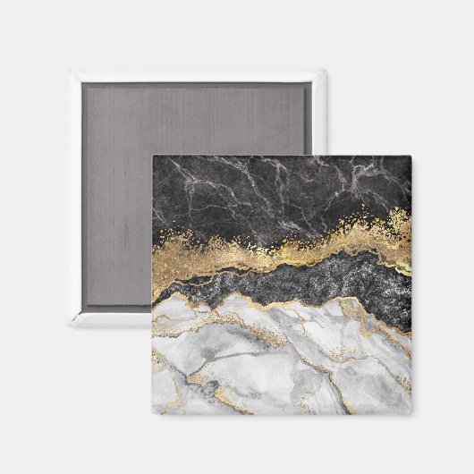 Aimant Marbre noir avec or assez (Recto/Verso)
