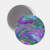 Aimant Marbre pourpre, bleu et vert Art Abstrait (Recto/Verso)