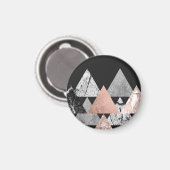 Aimant Marbre Rose or argent et Floral Geo Triangles (Recto/Verso)