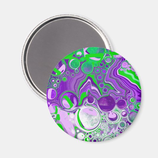 Aimant Marbre vert pourpre et citron vert (Recto/Verso)