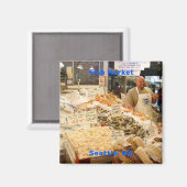 Aimant Marché aux poissons Seattle Washington (Recto/Verso)