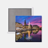 Aimant Marché de Noël de Hambourg (Recto/Verso)