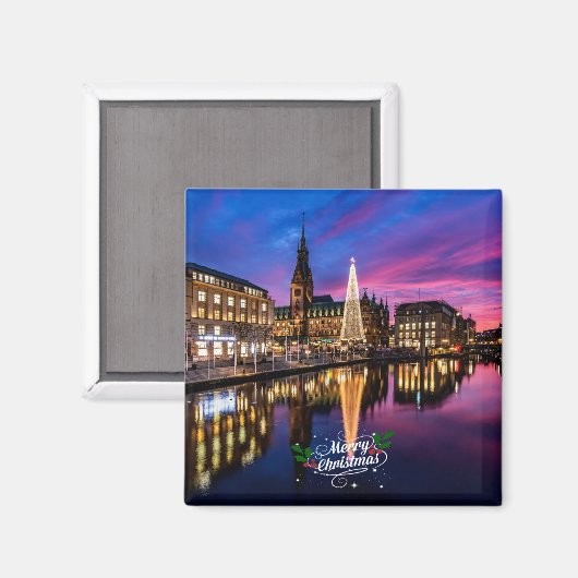 Aimant Marché de Noël de Hambourg (Recto/Verso)