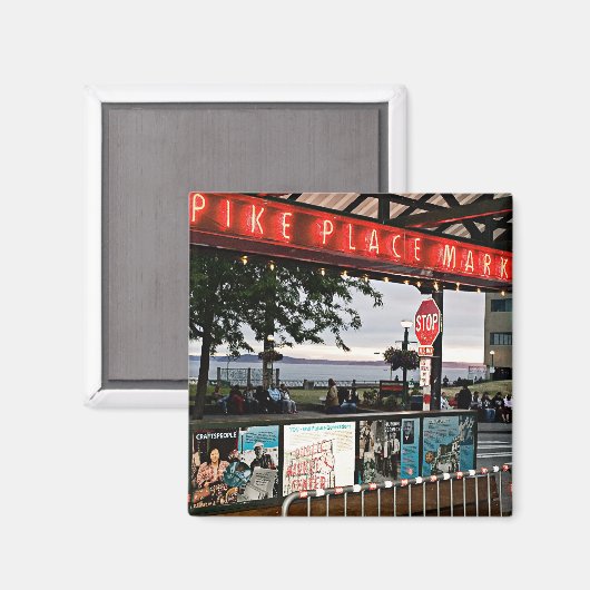 Aimant marché de pike place Seattle (Recto/Verso)