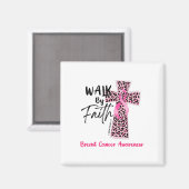 Aimant Marche Par Foi Conscience du cancer du sein Christ (Recto/Verso)