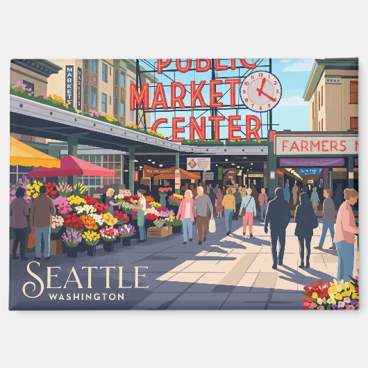 Aimant Marché Pike Place USA (Recto)