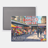 Aimant Marché Pike Place USA (Recto/Verso)