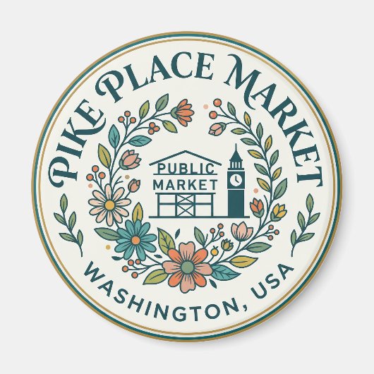 Aimant Marché Pike Place Washington (Devant)