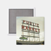 Aimant Marché public à Seattle, WA (Recto/Verso)
