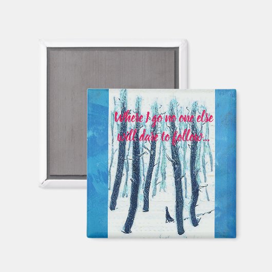 Aimant Marcher À Travers La Forêt De Neige (Recto/Verso)