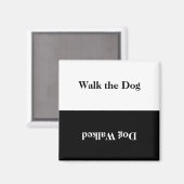 Aimant Marcher le chien noir blanc réversible rappel Magn (Recto/Verso)