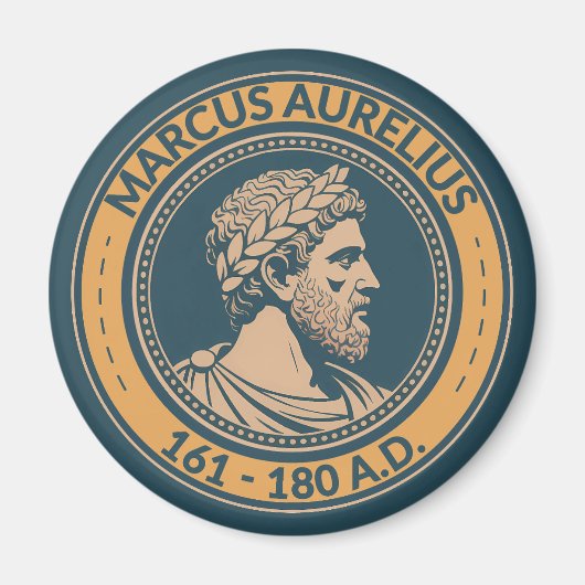 Aimant Marcus Aurelius Roman Emperor Illustration Badge (Devant)