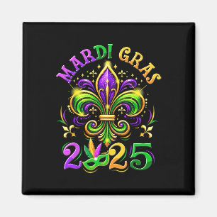 Aimant Mardi Gras 2025 Fleur De Lis Hommes Femmes Enfants