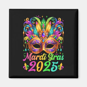 Aimant Mardi Gras 2025 Mask Feathers Mardi Gras Family Co