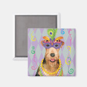 Aimant Mardi Gras Airedale (Recto/Verso)