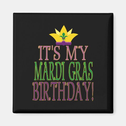Aimant Mardi Gras Anniversaire - Fun Mardi Gras Thème (Devant)