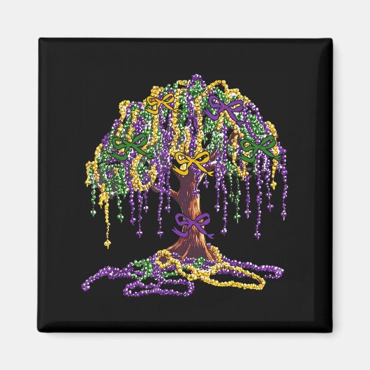 Aimant Mardi Gras Bead Tree Carnival New Orleans Women Me (Devant)