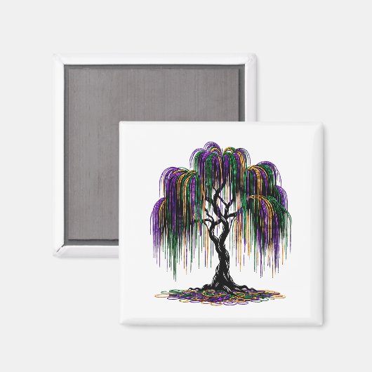 Aimant Mardi Gras Beads Tree Fun Festive Nola New Orleans (Recto/Verso)