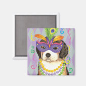 Aimant Mardi Gras Beagle (Recto/Verso)