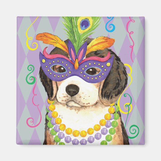 Aimant Mardi Gras Beagle (Devant)