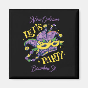 Aimant Mardi Gras Bourbon Street Nouvelle-Orléans Souveni