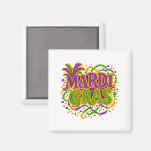 Aimant Mardi Gras Carnaval Fat Tuesday Latch Hook Fil à C (Recto/Verso)