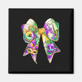 Aimant Mardi Gras Coquette Bow Gros Mardi Nouvelle-Orléan (Devant)