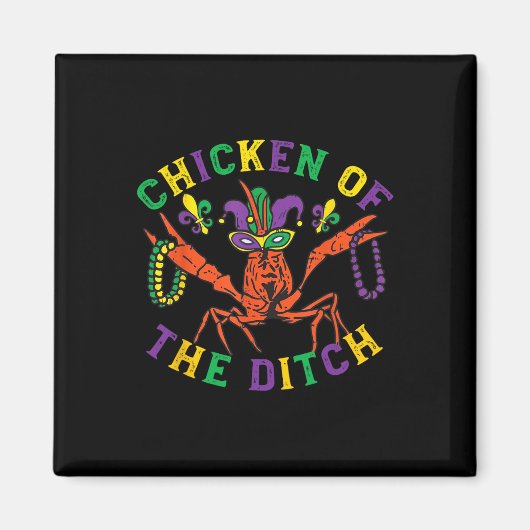 Aimant Mardi Gras Crawfish Poulet De L'Épingle Retro Par (Devant)