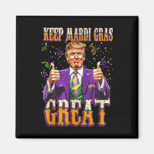 Aimant Mardi Gras Donald Trump Grand à nouveau drapeau am