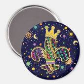 Aimant Mardi Gras Fleur (Recto/Verso)