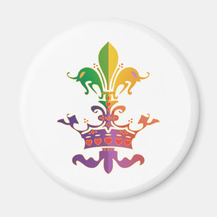 Aimant Mardi gras Fleur de Crown