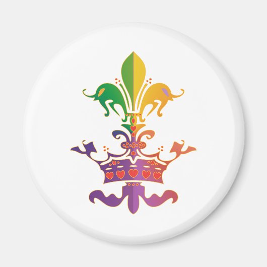 Aimant Mardi Gras Fleur de Crown (Devant)