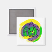 Aimant Mardi Gras Fleur De Lis (Recto/Verso)