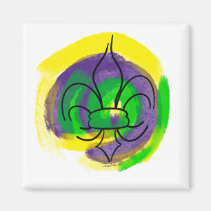 Aimant Mardi Gras Fleur De Lis