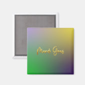 Aimant Mardi Gras Jaune, Violet, Vert (Recto/Verso)