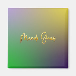 Aimant Mardi Gras Jaune, Violet, Vert