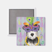 Aimant Mardi Gras Mini Schnauzer (Recto/Verso)